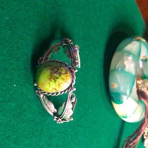 Green turquoise 925 silver bracelet